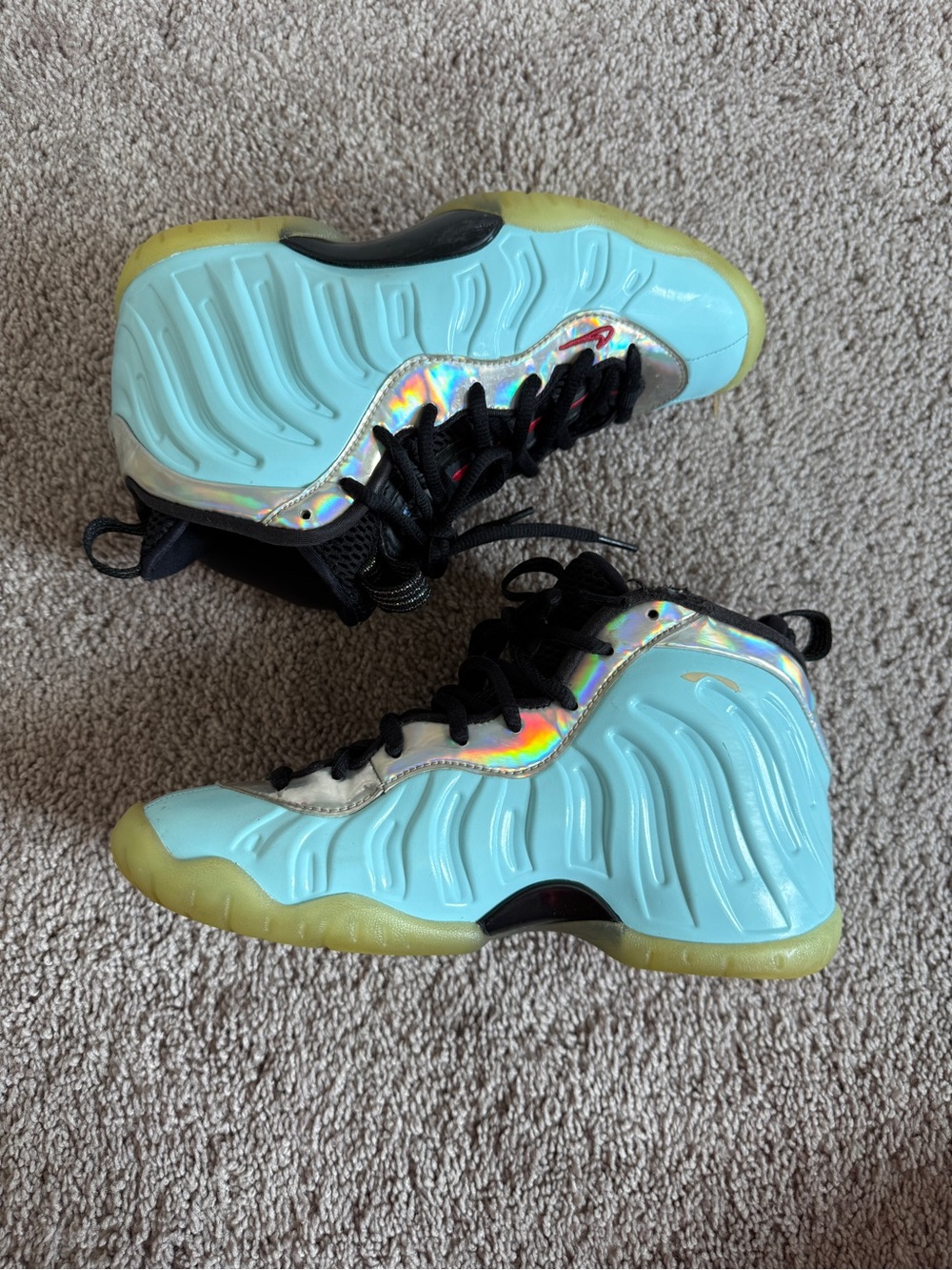Nike Posite One GS 'Mixtape' Kids Light Blue Holographic Foamposite